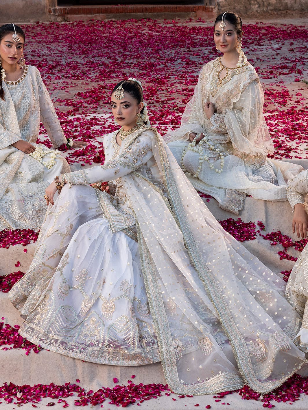 Regal Ivory Hand-Embroidered Bridal Ensemble S-38,M-40,L-44,XL-46